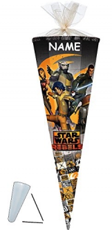 Schultüte - Star Wars " Rebels " - 85 cm incl. NAMEN mit Tüllabschluß - Zuckertüte - mit / ohne Kunststoff Spitze Spitze - Nester - für Jungen - Darth Vader Starwars / Clone Anakin Skywalker - Kanan JArrus -