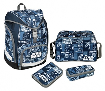 Star Wars Schulrucksack Set 12tlg. Federmappe gefüllt, Sporttasche, Schultüte 85cm Scooli Ranzen Twixter SWLS7550 - 